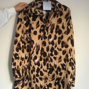 Leopard blouse dress Missguided